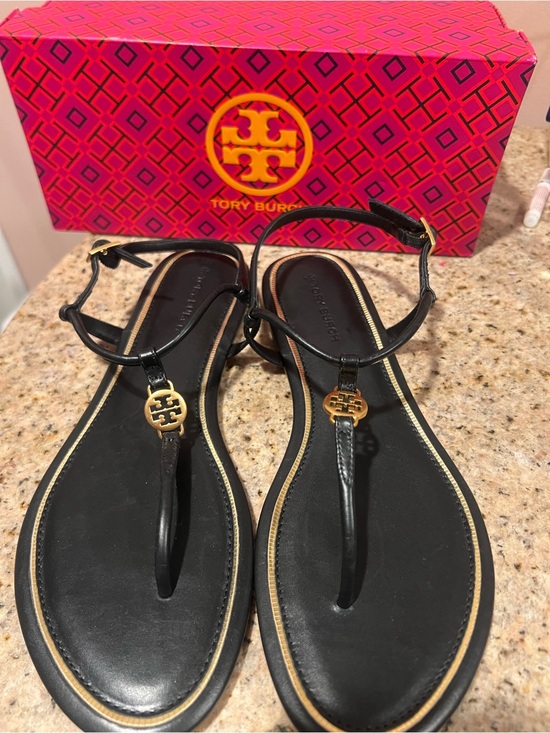 Tory Burch Shoes - Tory Burch Black Emmy size 8 Sandals New in box